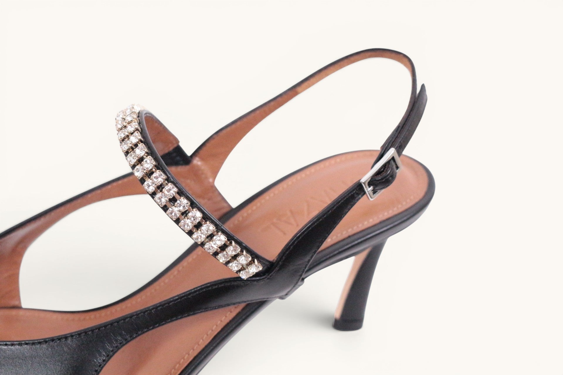 Escarpins Ghazal Paris "Lisa" slingback cuir noir et strass NEUFS - Taille 39.5 4
