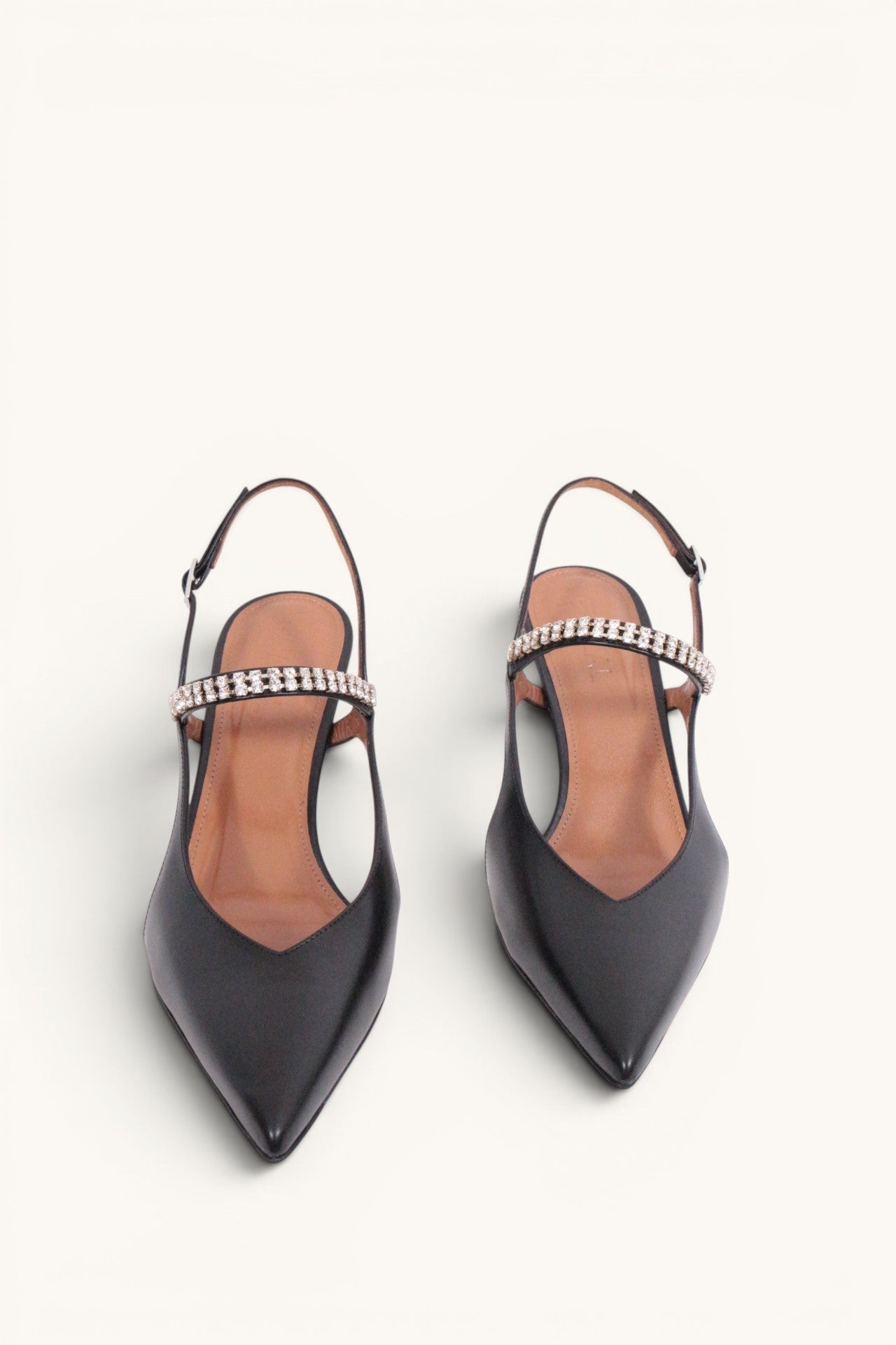 Escarpins Ghazal Paris "Lisa" slingback cuir noir et strass NEUFS - Taille 39.5 5