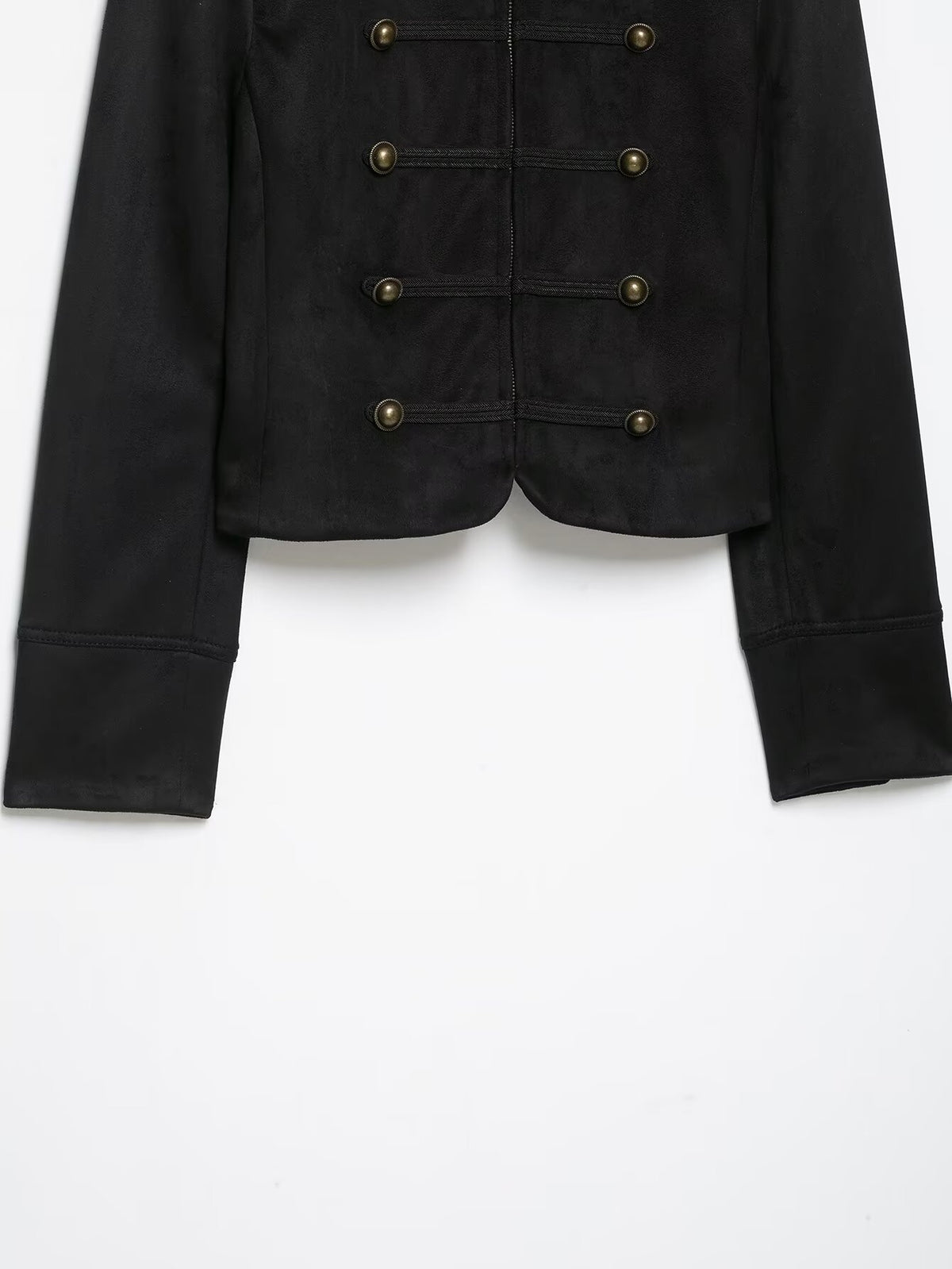 Veste courte zippée col rond effet daim femme noire – photo 9 – Frippin'Dealz