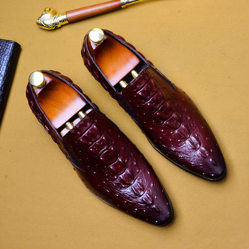 Mocassins homme en cuir motif crocodile, 3 coloris