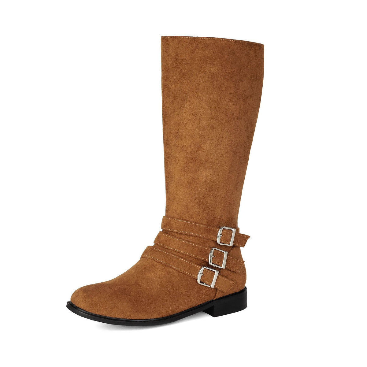 Bottes motardes aspect daim à boucle mixtes – photo 5 – Frippin'Dealz