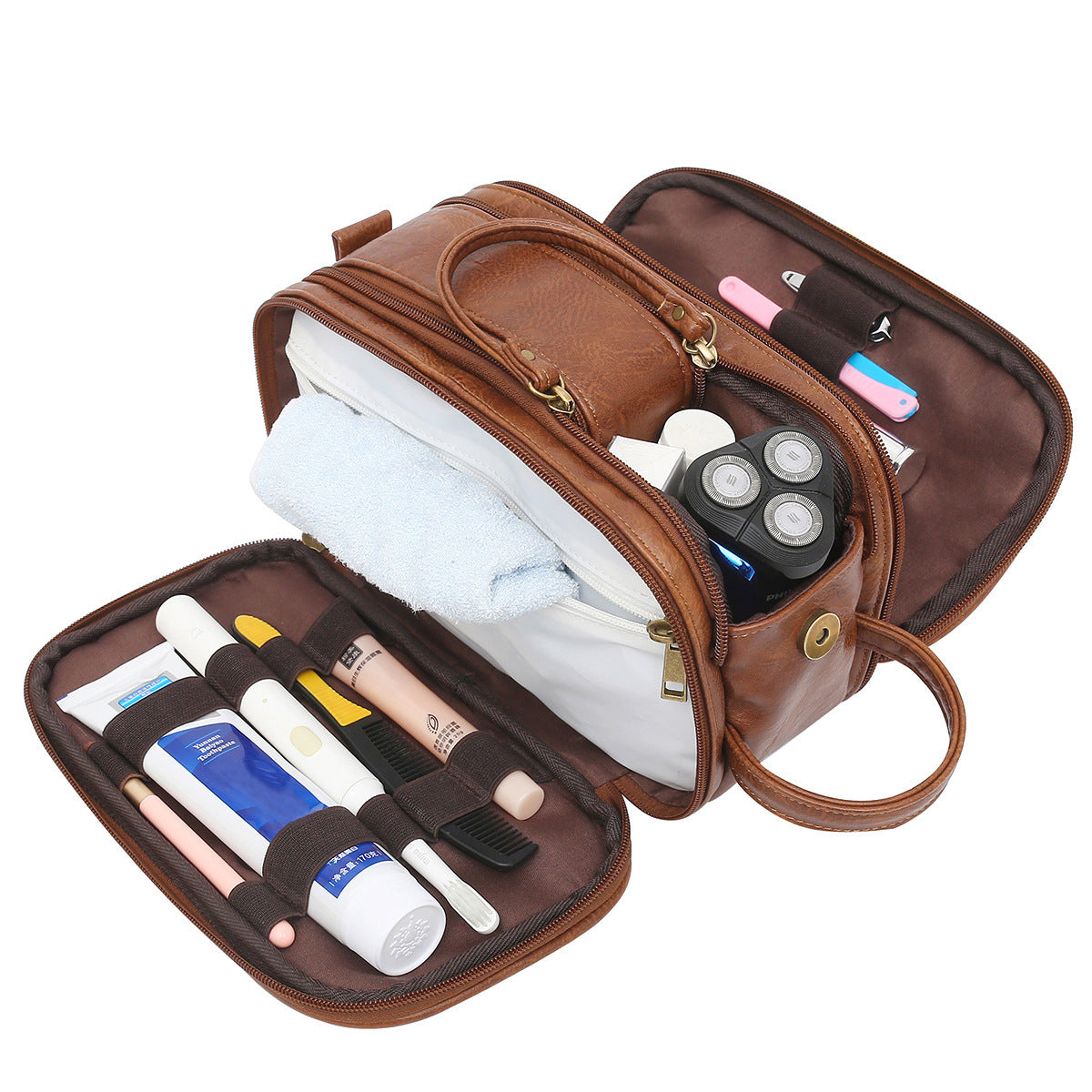Trousse de toilette homme simili cuir – photo 1 – Frippin'Dealz