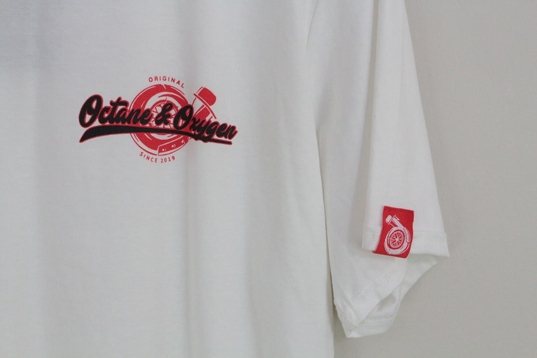T-shirt blanc Octane & Oxygen en coton neuf taille L