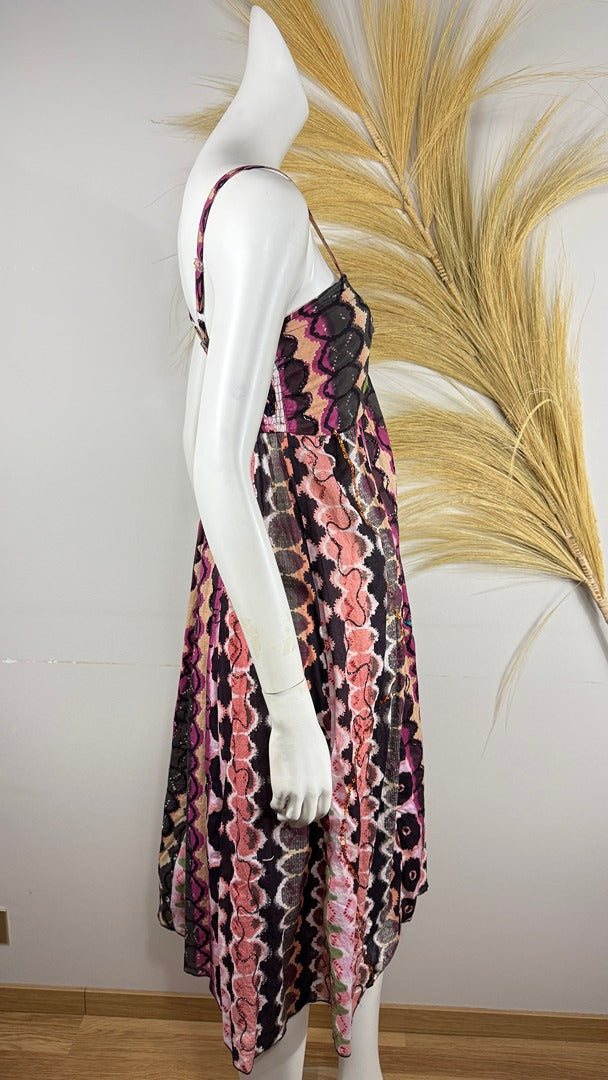 Robe longue Pucci & Cos multicolore bohème chic S/m 6