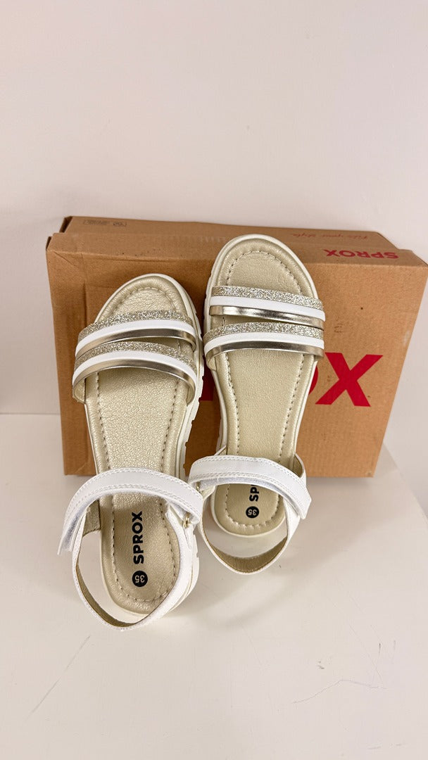 Sprox sandales filles blanches et dorées taille 35 neuves 5