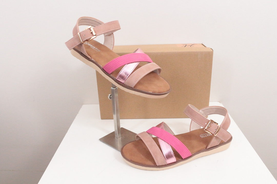 Sandales filles Bristol rose métallique neuves 34 1