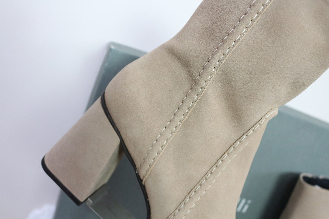 Bottines talons Minelli taupe velours 39 vintage 90s