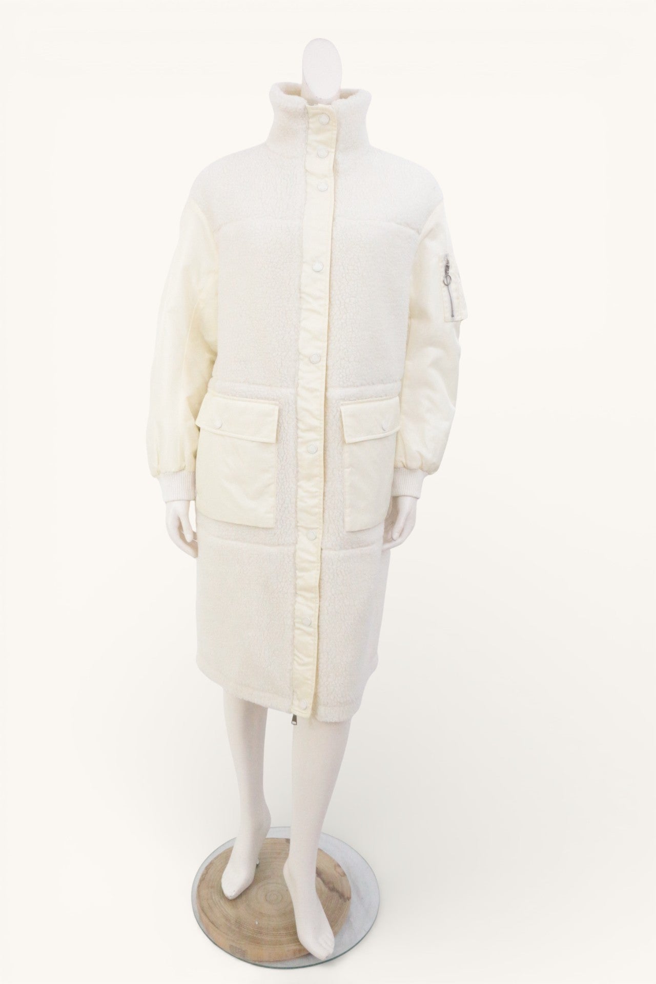 Marc O'Polo – Teddy-Mantel – Polyester – Gebrochenes Weiß 4