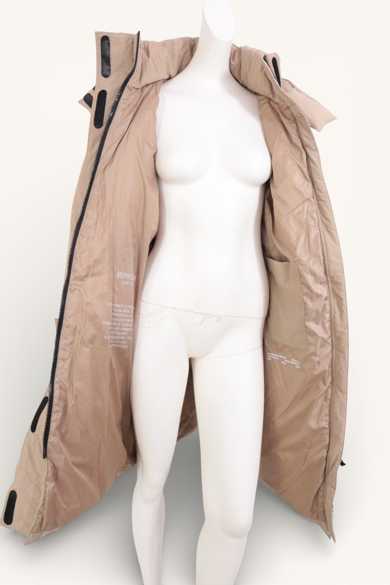 Marc O'Polo – Langer Daunenmantel – Polyamid, Polyester – Beige 13