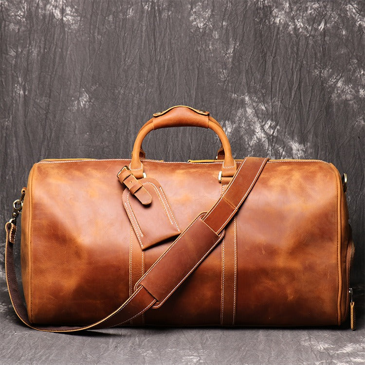 Sac de voyage cuir de vachette vintage – photo 4 – Frippin'Dealz