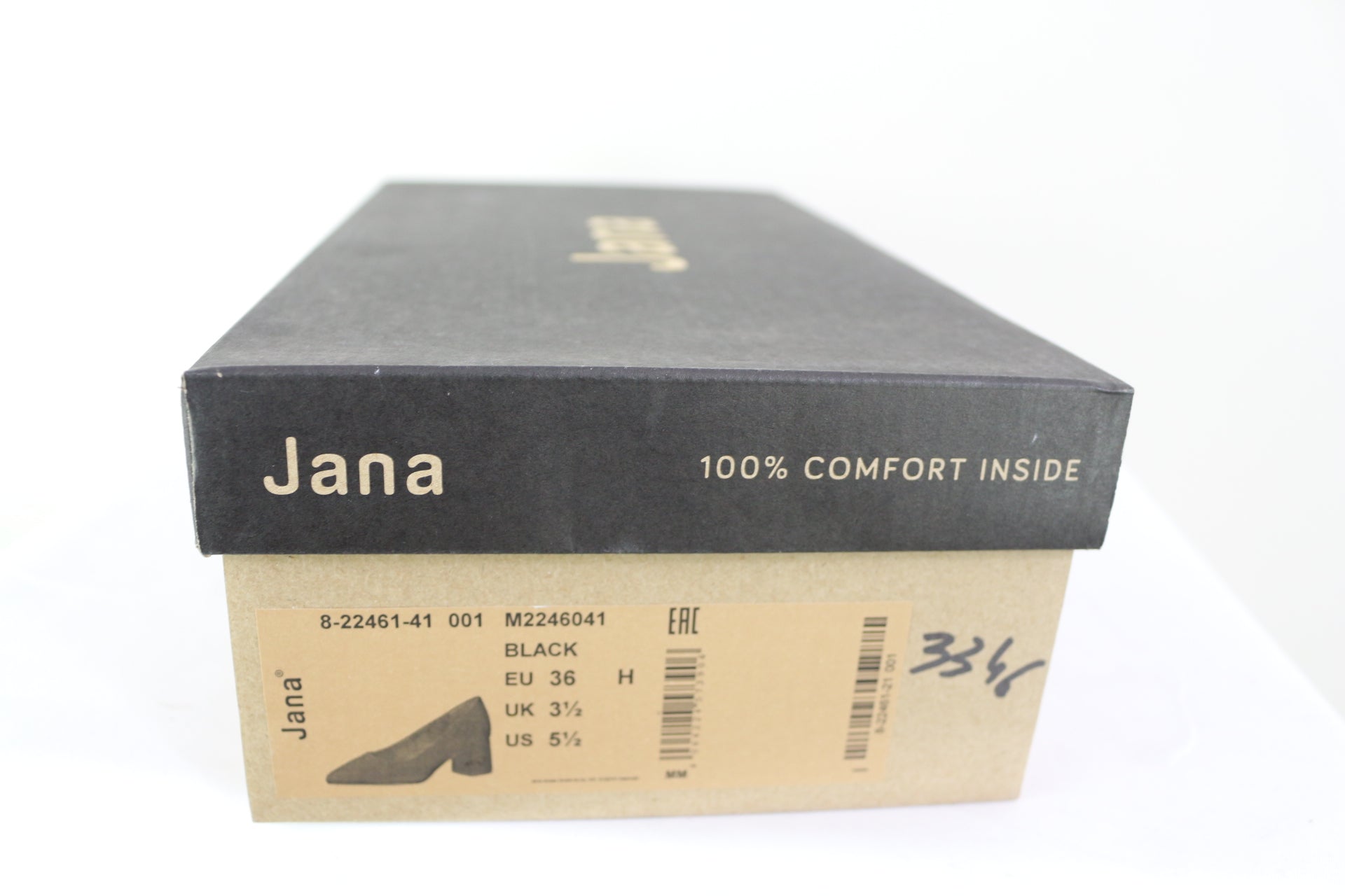 Jana – Escarpins Femme – Noir – Talon Bloc – Comfort Fit – Neufs avec Boîte 8