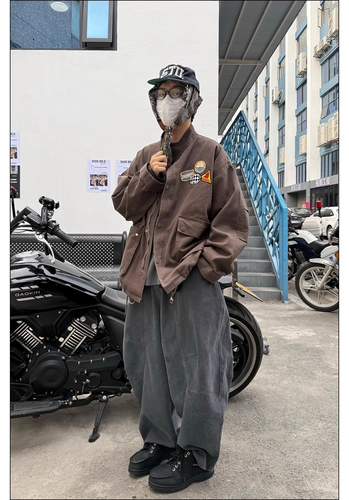 Jean droit large rétro pour homme, pantalon déstructuré à jambes larges 25