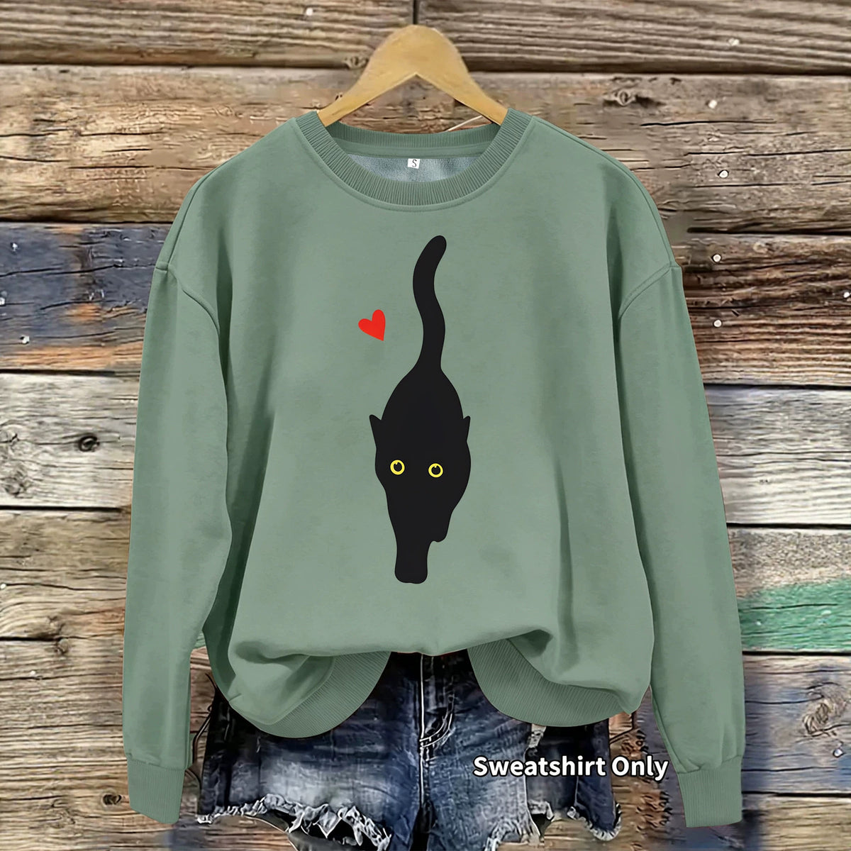 Sweat-shirt col rond en polyester, manches lanternes, imprimé transfert thermique, coupe ample, pour femme, 7 coloris 5