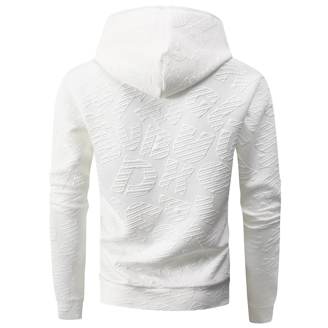 Sweat à capuche jacquard à petits carreaux pour homme, style couple tendance 3