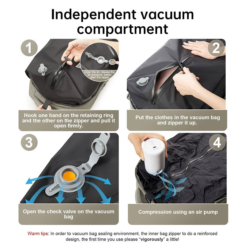 Sac à dos cabine compression sous vide avec pompe 6 couleurs 17