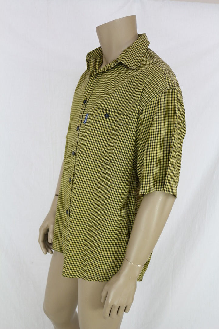 Chemise carreaux Southern Männermode coton jaune L 9