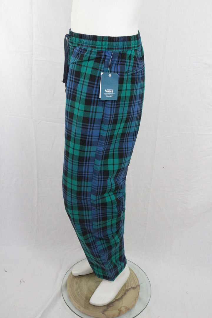 Pantalon Vans écossais tartan vert bleu baggy S neuf streetwear 8