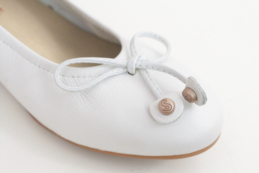 Sabrinas Ballerines Compensées Cuir Blanc 35 Très Bon État Confort 2