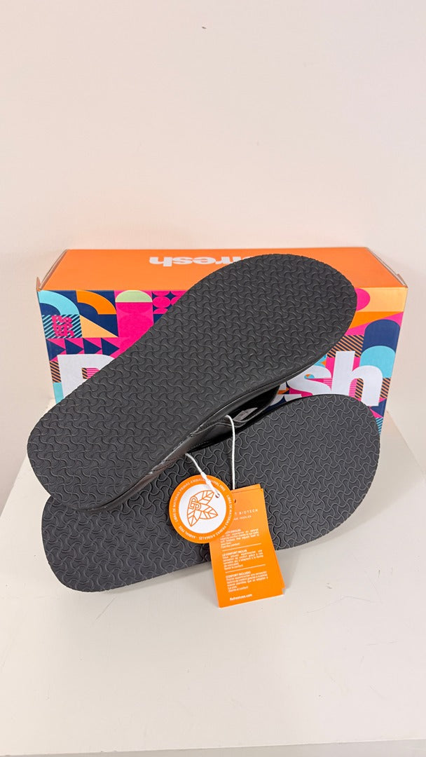Tongs homme Refresh simili cuir noir taille 43 neuves 4