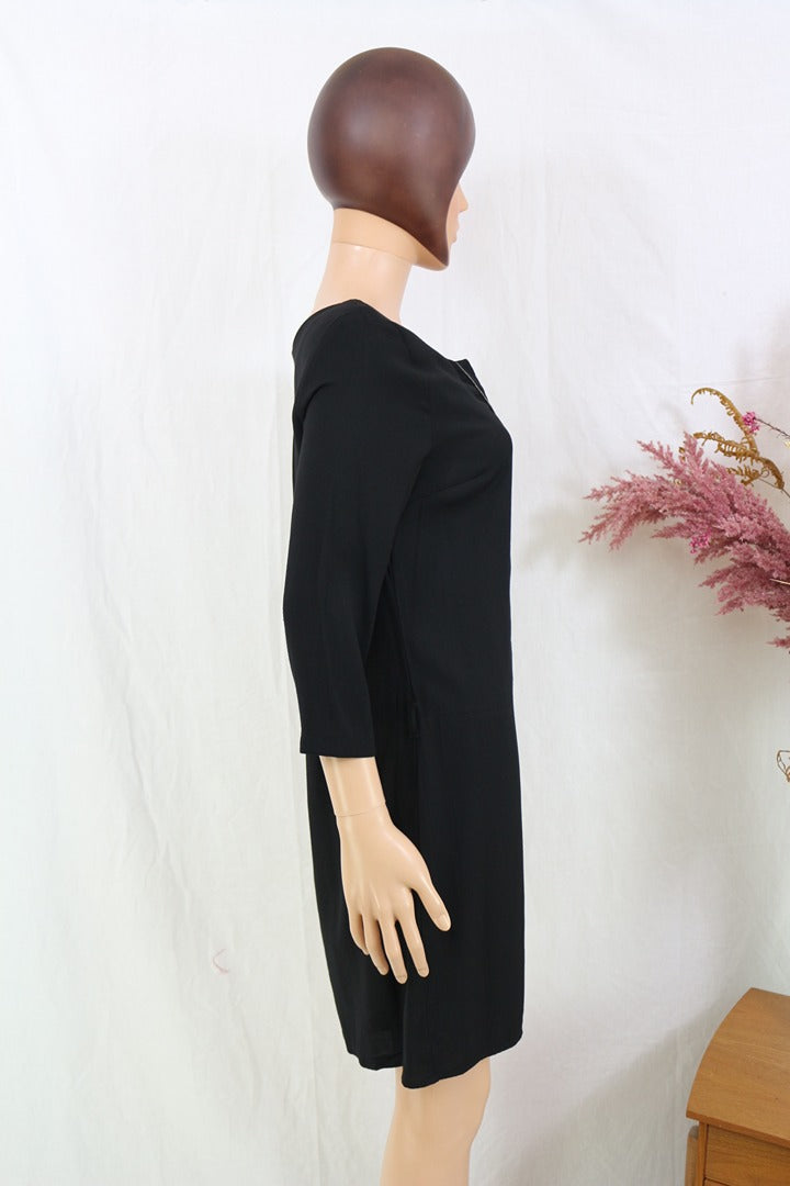 Robe noire Camaïeu chic élégante col V 38 M 4