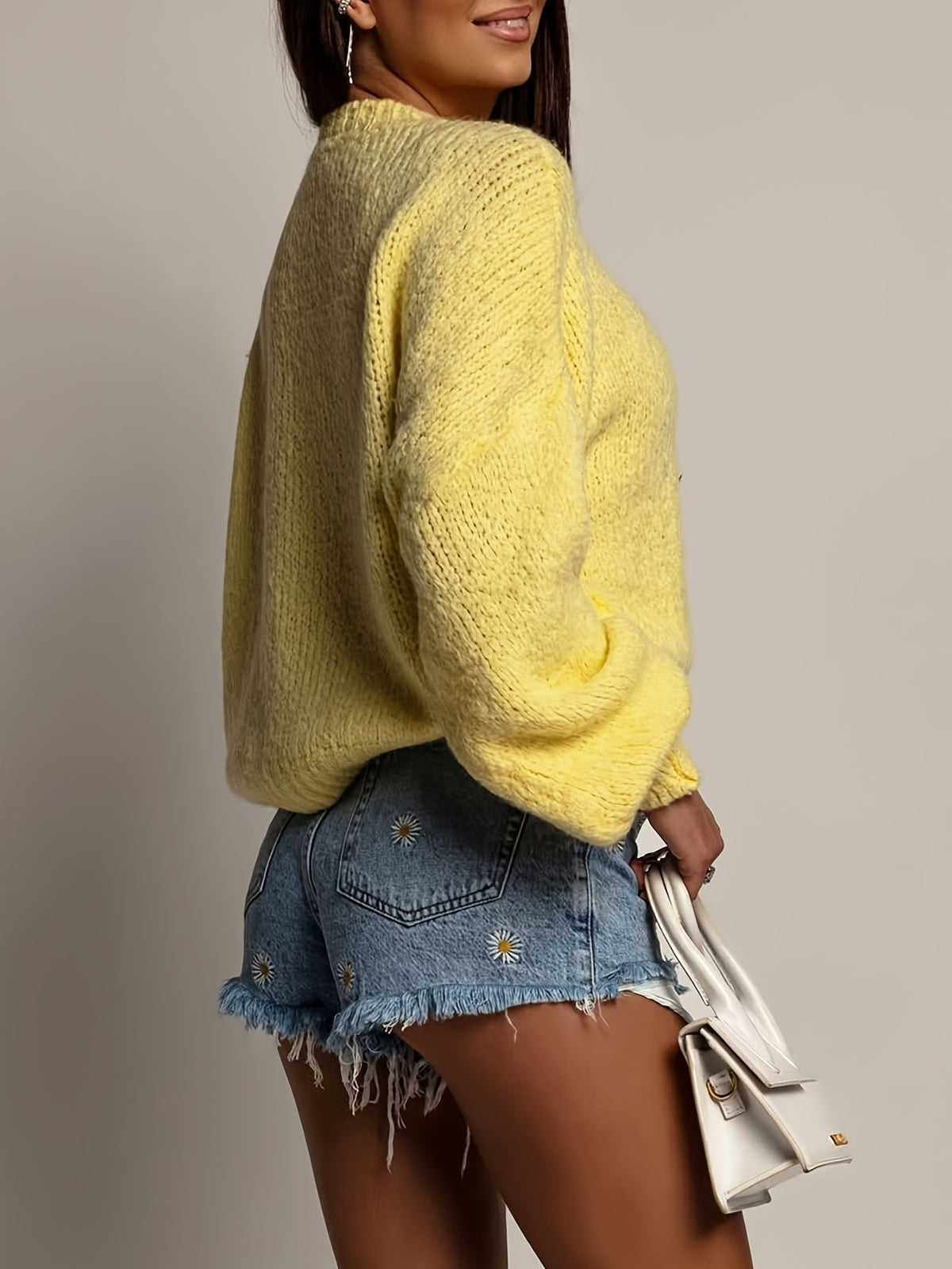 Pull maille épaisse col rond femme – photo 7 – Frippin'Dealz