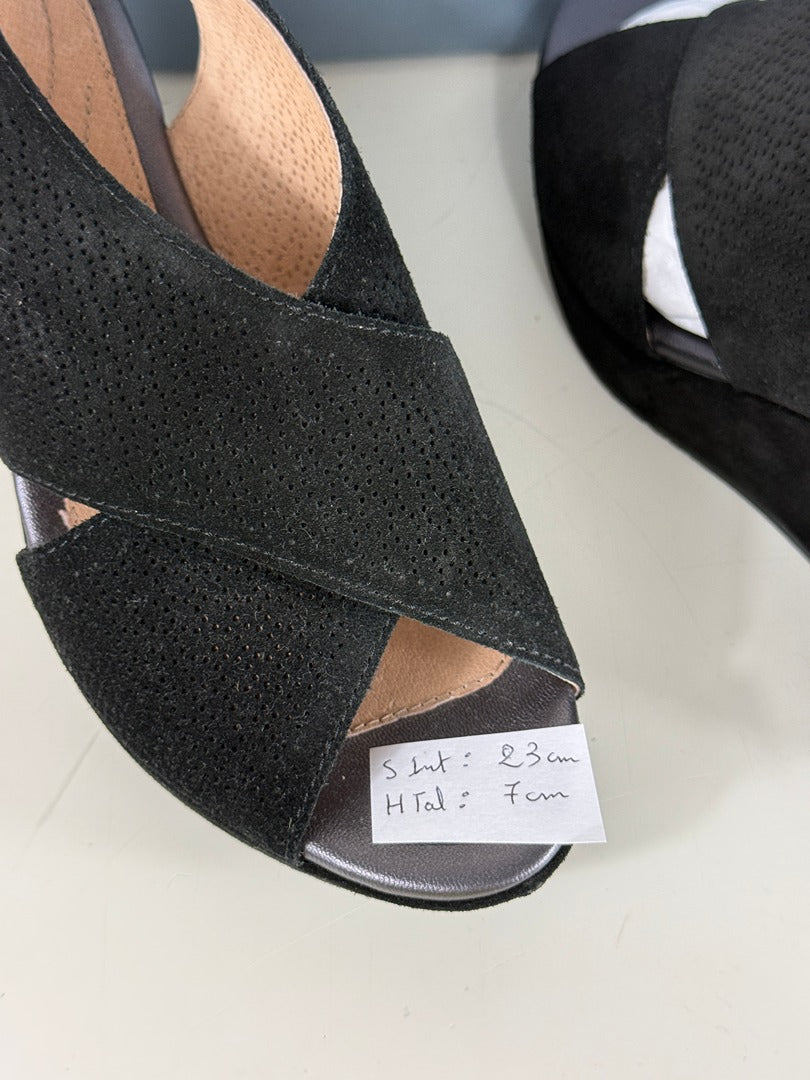 Sandales compensées Stonefly daim noir 37 confort Marlene 6