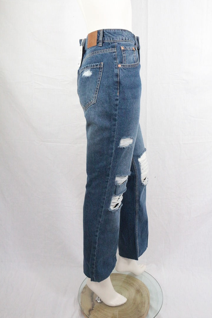 Jean flare troué bleu denim taille 38 - Neuf avec étiquette 4