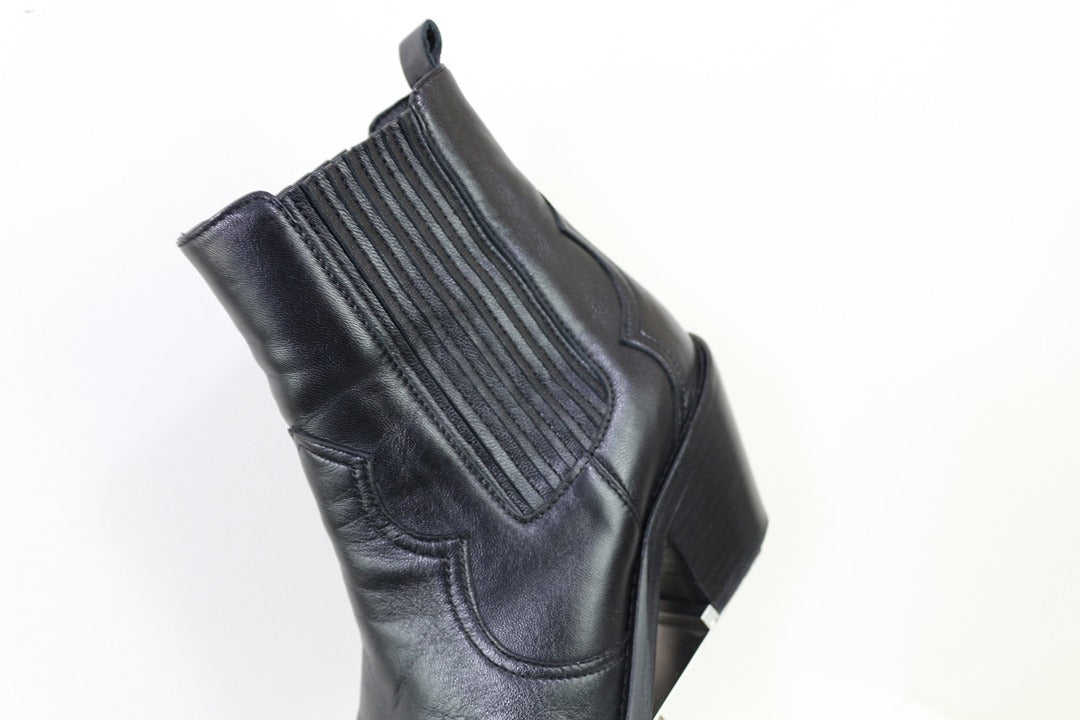 Boots Bobbies noir cuir taille 37 vintage chic boho