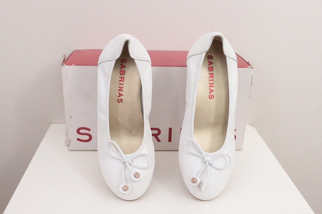 Sabrinas Ballerines Compensées Cuir Blanc 35 Confort | Frippin'Dealz – photo 6
