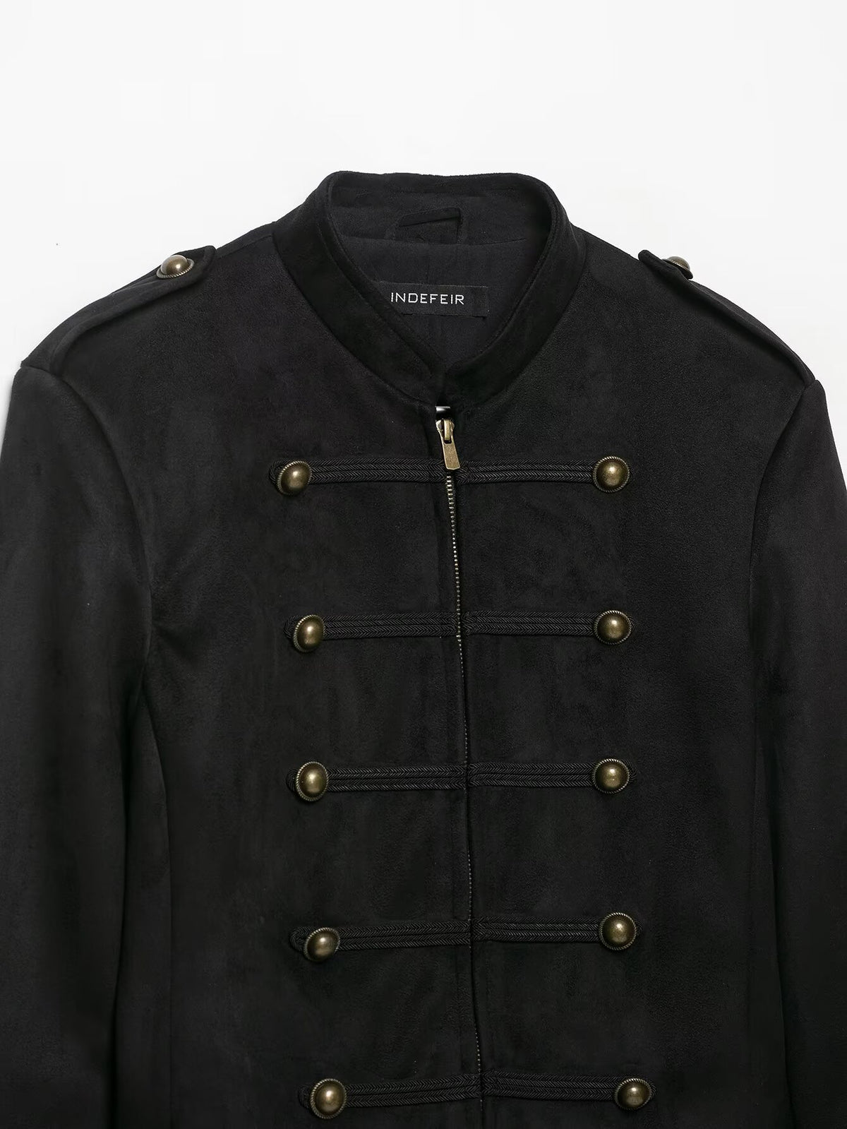 Veste courte zippée col rond effet daim femme noire – photo 8 – Frippin'Dealz