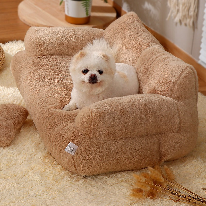 Canapé pour chat et petit chien en peluche – photo 2 – Frippin'Dealz