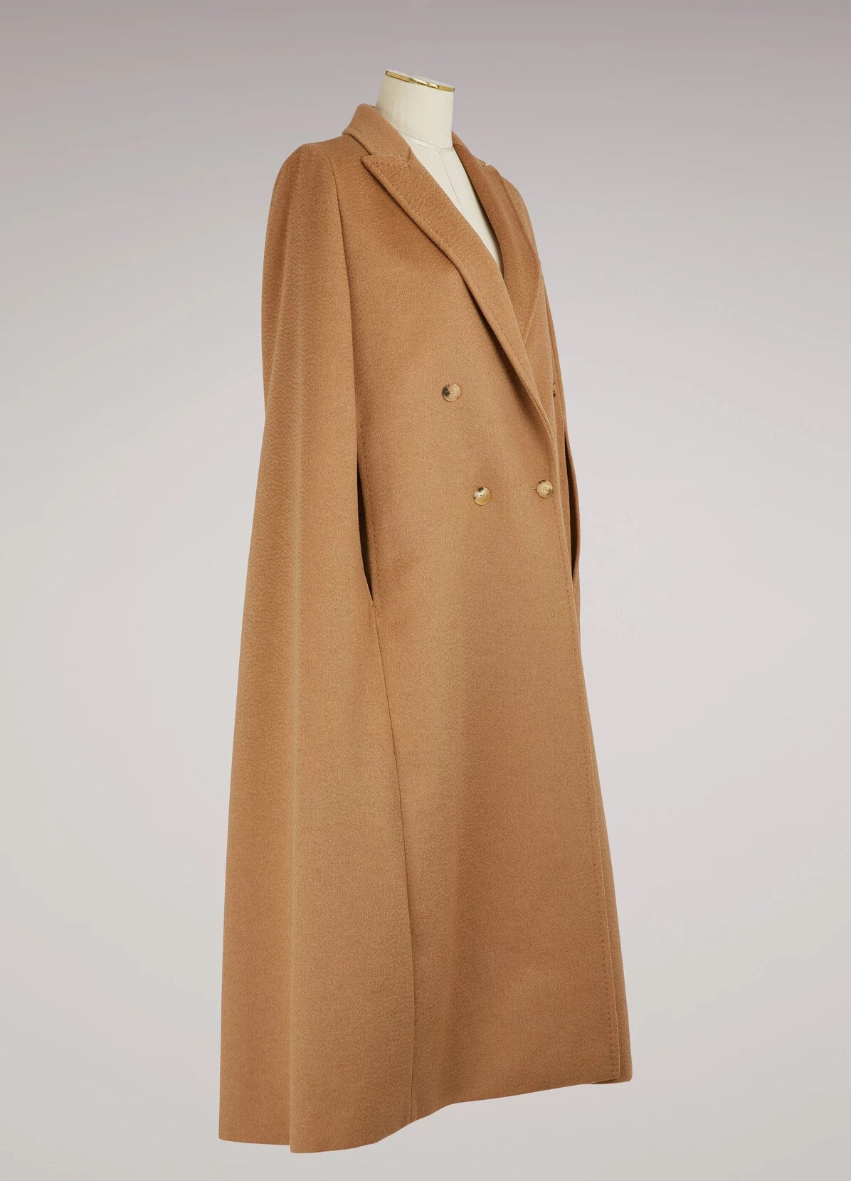 Manteau cape oversize double face, kaki 4