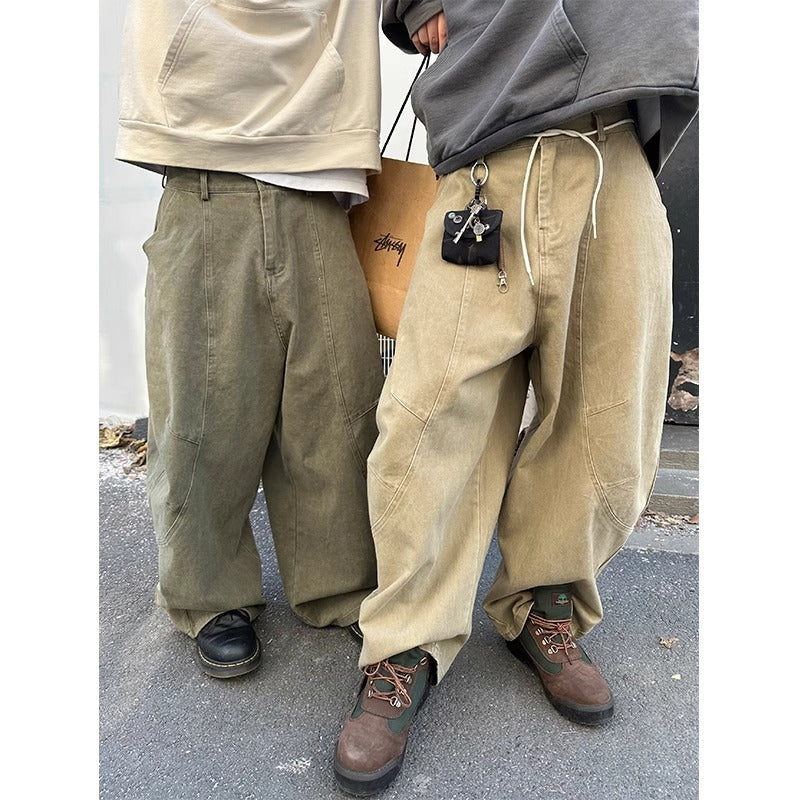 Jean droit large rétro pour homme, pantalon déstructuré à jambes larges 2