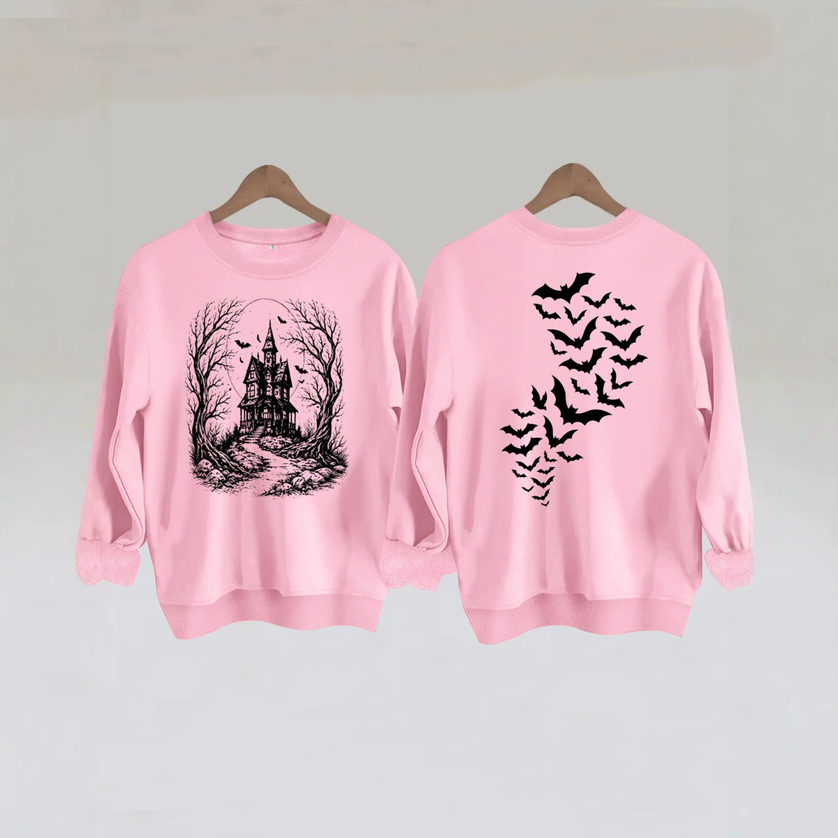 Sweat ample à col rond, manches lanternes, imprimé transfert thermique, pour femme, 7 coloris dont café et rouge orangé 5