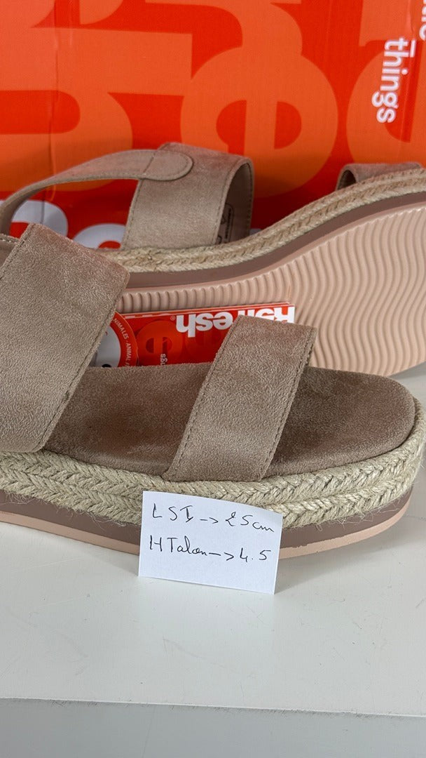 Sandales compensées Refresh aspect daim marron 39 7