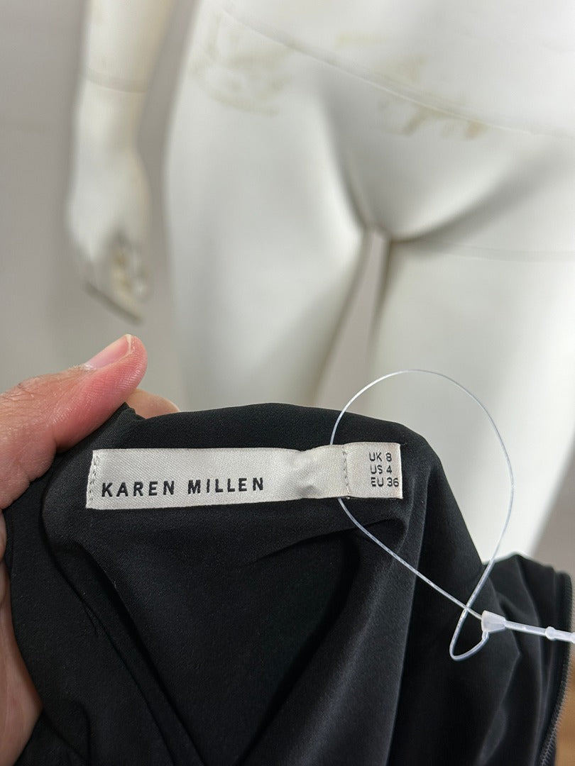 Robe noire Karen Millen dentelle gothique coquette chic 36 8