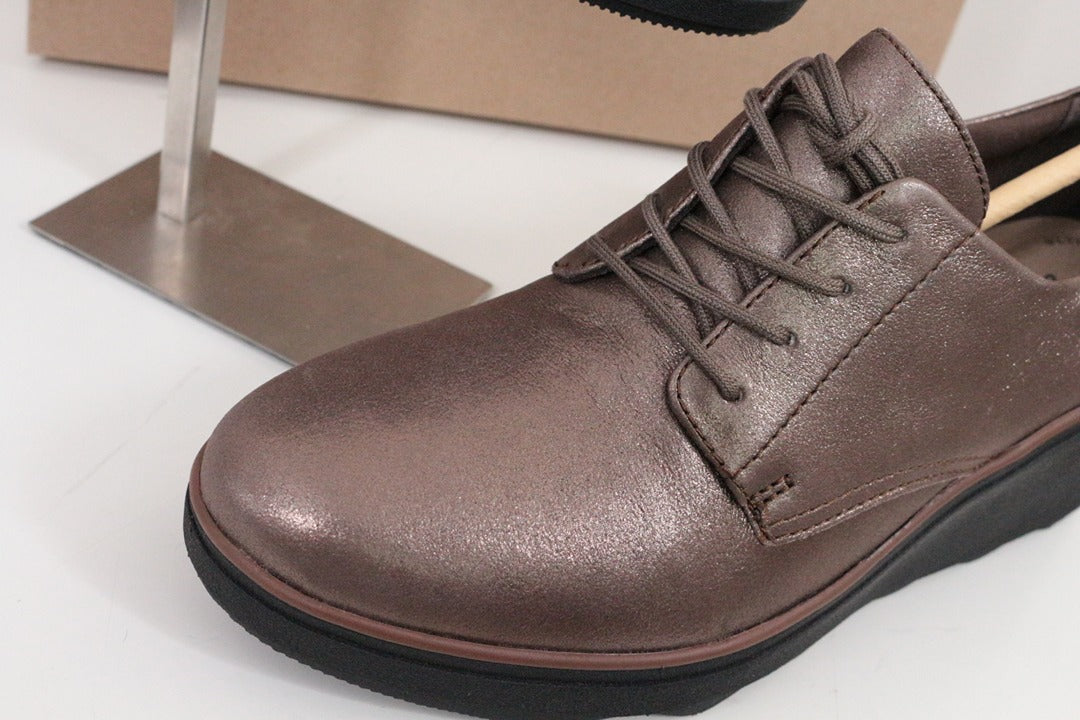Clarks Bottines compensées en cuir métallisé marron 39.5 2