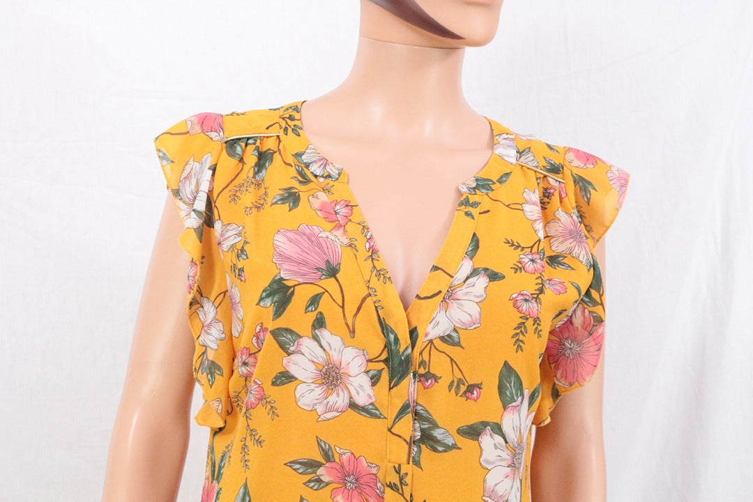 Robe courte Lola Liza jaune à fleurs T40 6