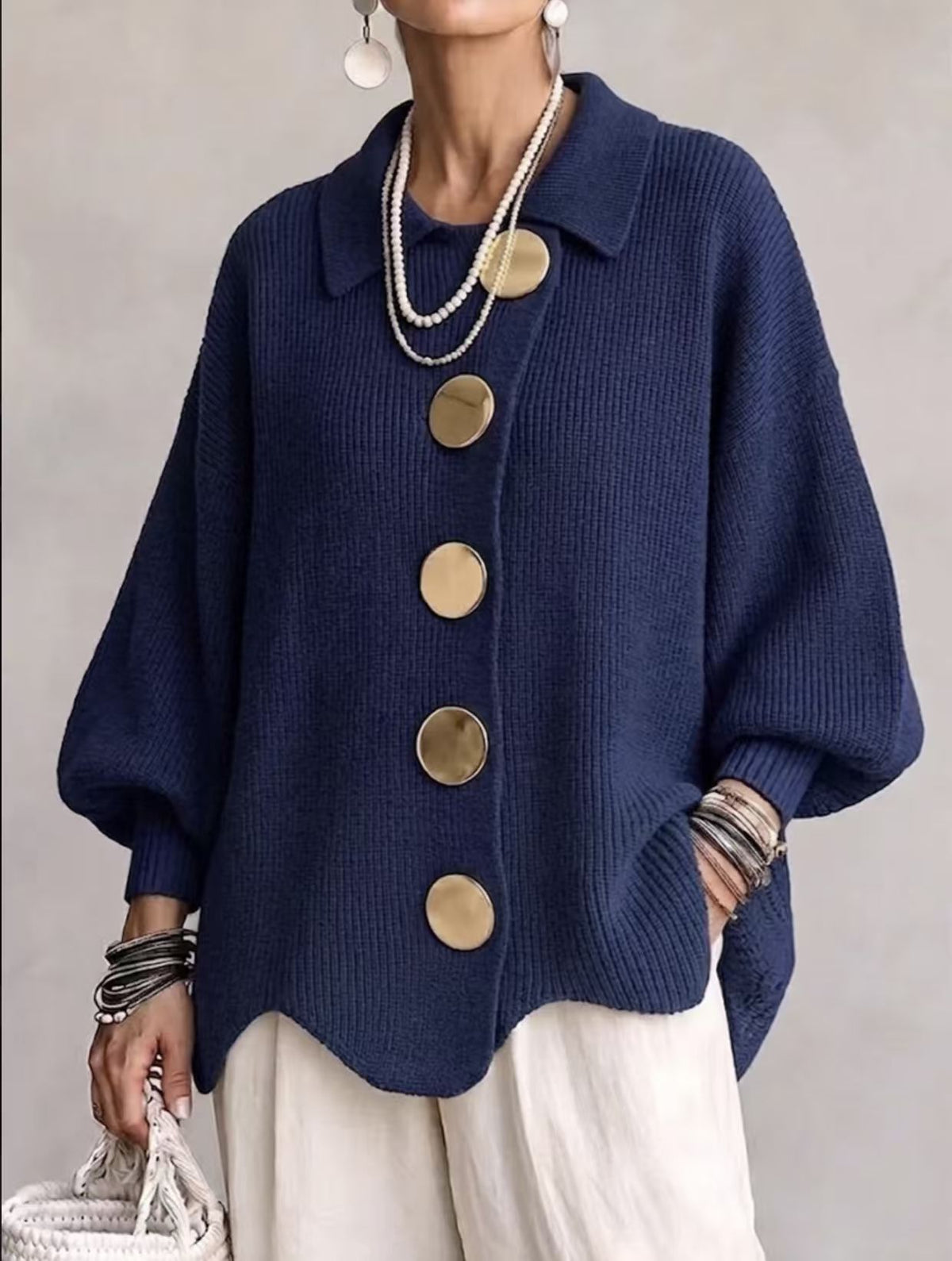 Gilet en maille boutonné col à revers – photo 6 – Frippin'Dealz