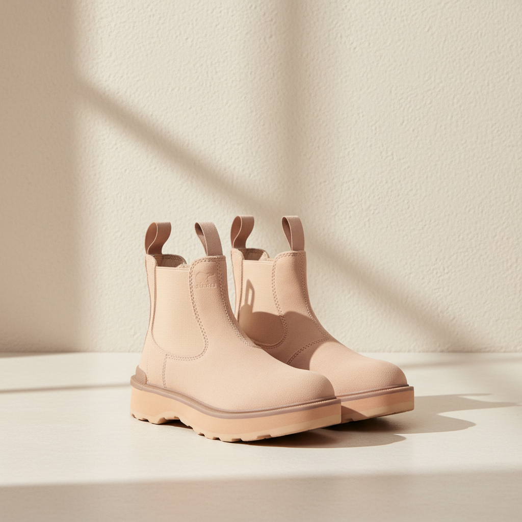 Sorel – Stivaletti Hi-line chelsea – Pelle di vitello, gomma – Beige