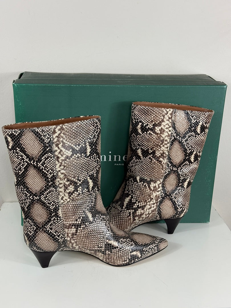 Bottes Minelli Kristen imprimé python beige 38 - Neuf avec étiquette 8