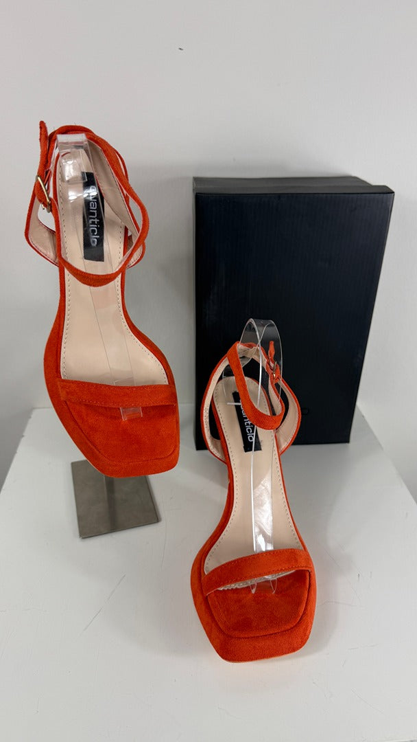 Sandales à talons Quanticlo en suédine orange taille 38 7