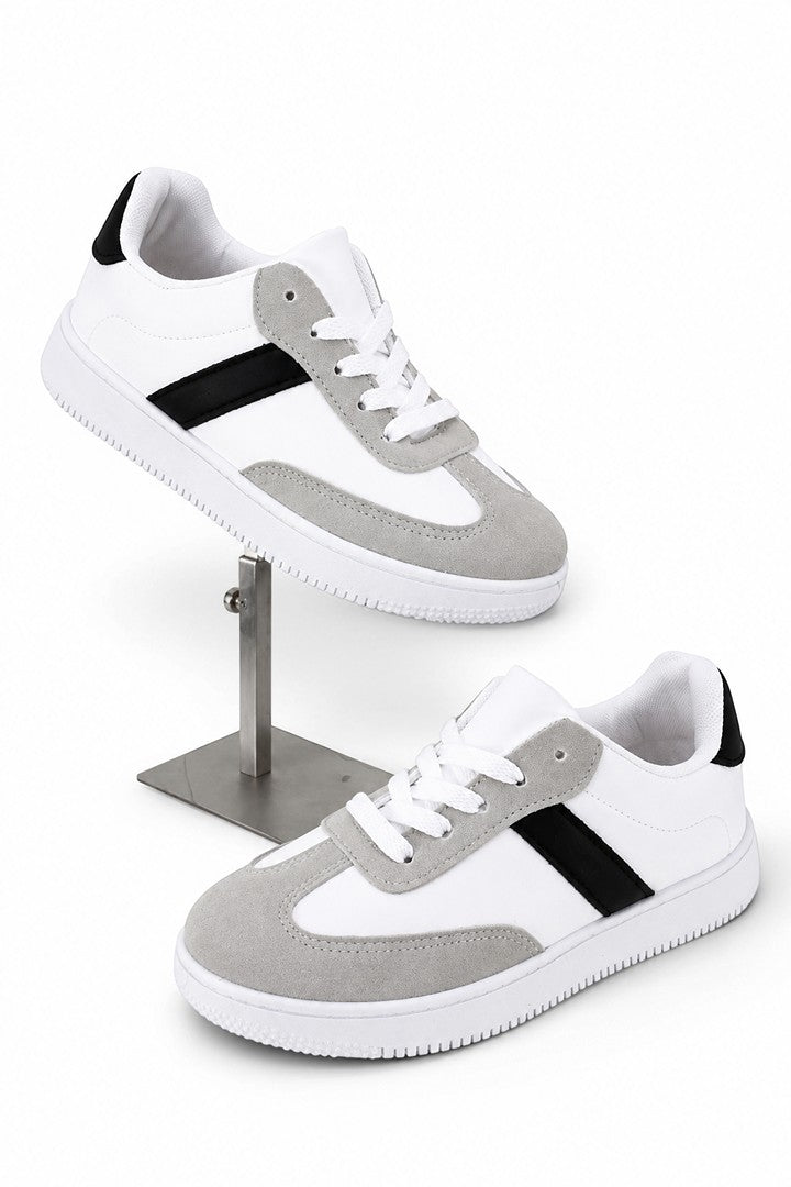 Baskets blanches et grises effet daim style retro taille 38 3