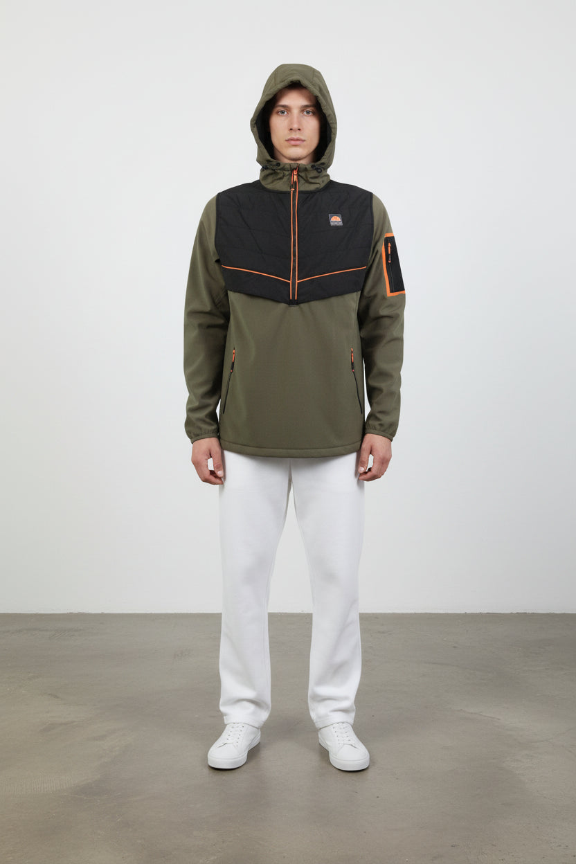 Ellesse Blouson Polyester Kaki, Noir, Orange   Neuf