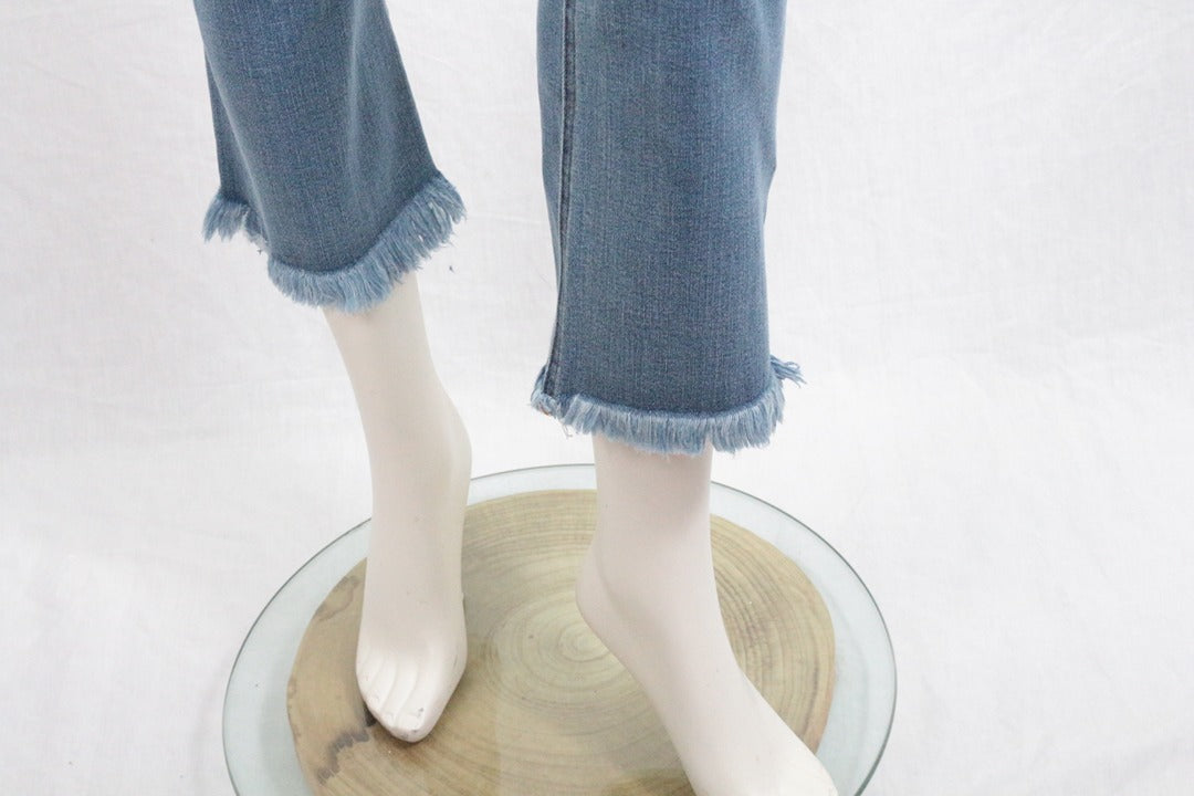 Jean boot cropped Lois bleu taille haute brut vintage 29 3