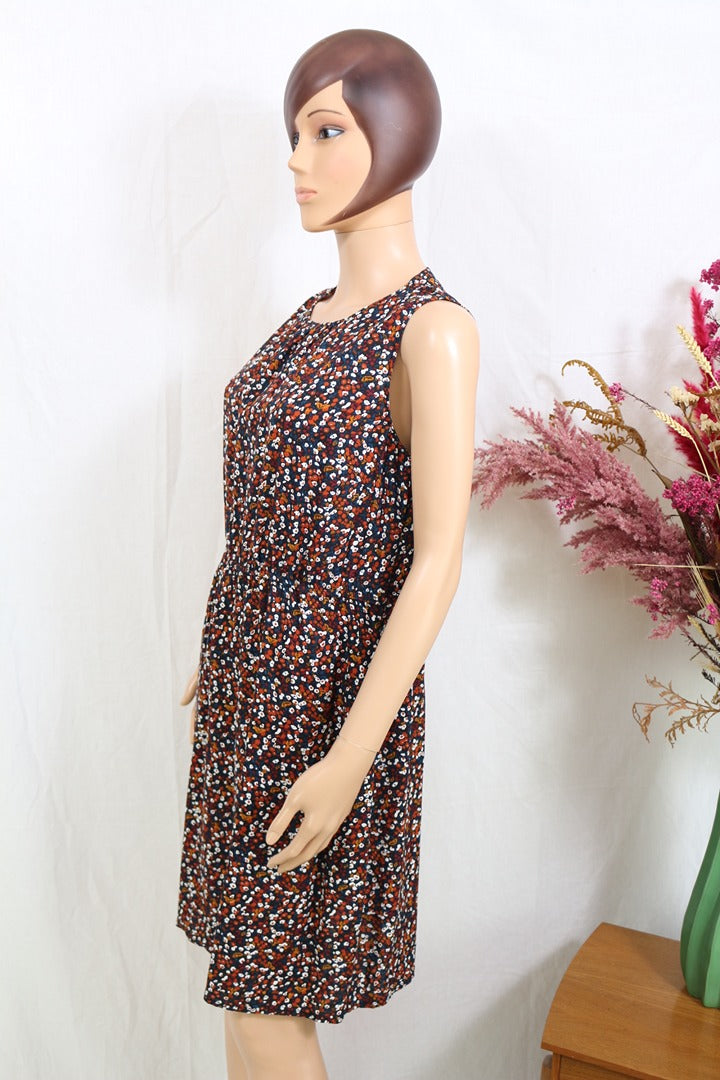 Robe T Essentials femme courte sans manches fleurs multicolore Xl 8