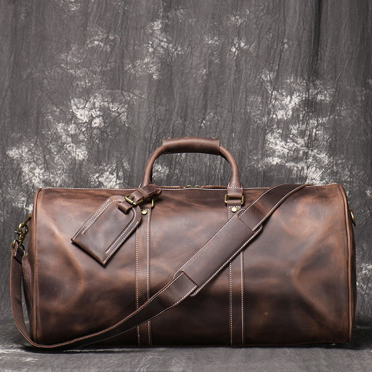 Sac de voyage cuir de vachette vintage – photo 5 – Frippin'Dealz