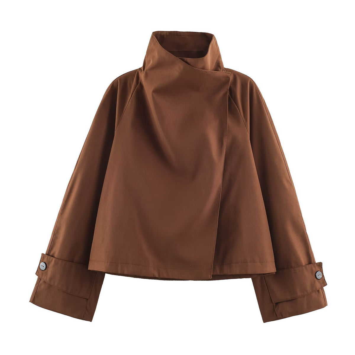 Trench coupe-vent à col montant et boutonnage caché, 4 coloris