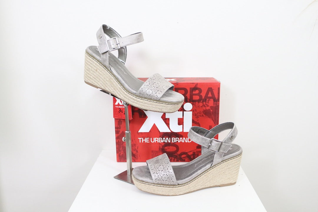 Sandales Compensées Xti Argenté Taille 40 Neuf 7