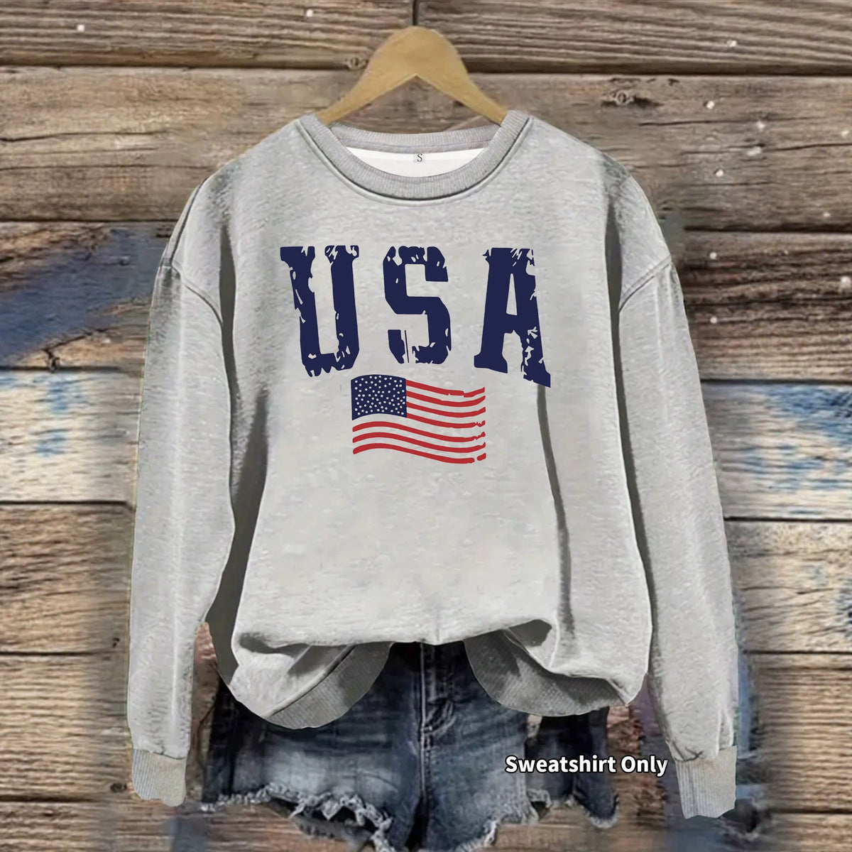 Sweat-shirt col rond en molleton épais, manches lanternes, imprimé thermocollé, coupe ample, pour femme, 7 coloris 3
